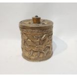 3rd Century Silver Roman Engraved Box With Semi Precious Stones