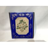 19th Century Russian Blue lacquered Gilded writing blotter pack with silk work and silver