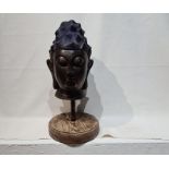 Chinese Tibetan Bronze Buddha Head With Blue Colouring