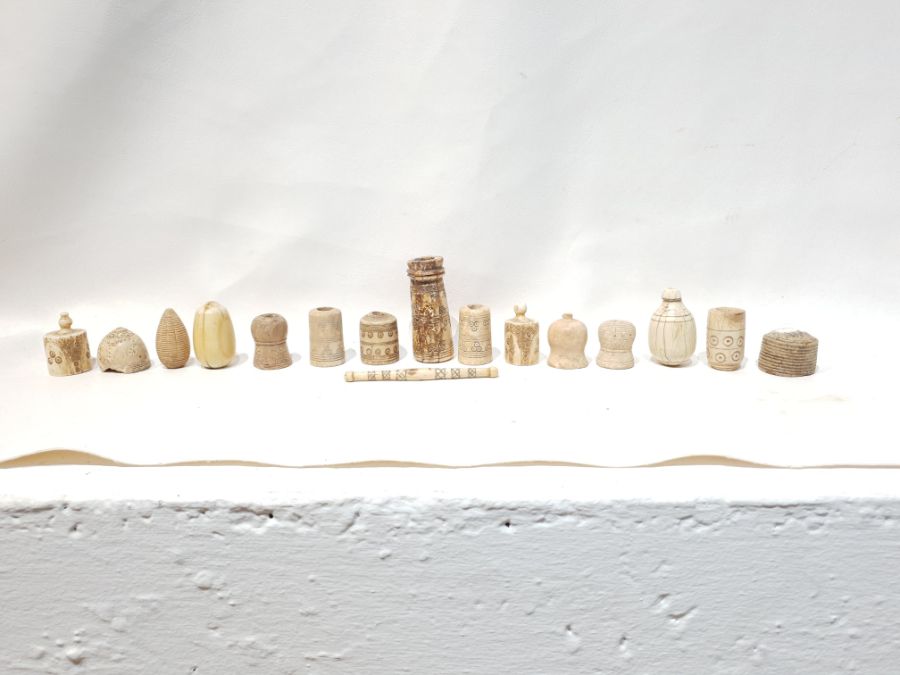 12th Century Assortment of Islamic Ivory Engraved Chess Pieces