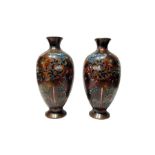 Pair Of Japanese Meiji Cloisonné Vases