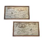 Pair Of Early Chinese Embroidery Panels Qing Period Framed