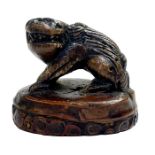 17th/18th Century Chinese Bamboo Seal Carved Dog Of Foo