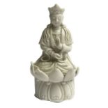 Chinese Blanc De Chine Guanyin Buddha Figure Qing Period