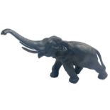 Japanese Bronze Elephant Figure Signed Meiji Period