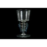 A VENETIAN MURANO GLASS WINGED GOBLET 'FACON DE VENISE'