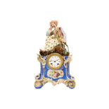 19TH CENTURY FRENCH PORCELAIN MANTEL CLOCK DEPICTING AN OTTOMAN SULTAN FOR THE TURKISH MARKET