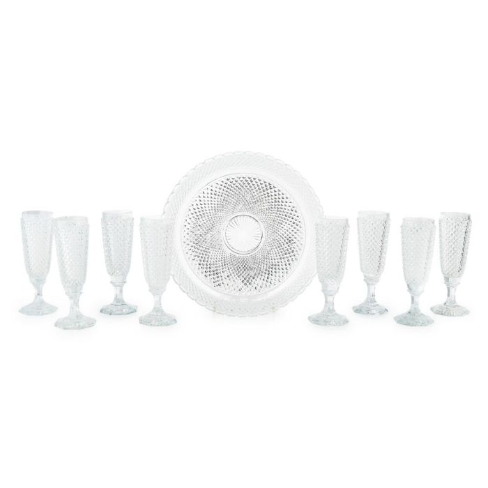 SUITE OF BACCARAT GLASS FLUTES AND MATCHING UNDERTRAY LATE 19TH/ EARLY 20TH CENTURY