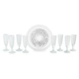 SUITE OF BACCARAT GLASS FLUTES AND MATCHING UNDERTRAY LATE 19TH/ EARLY 20TH CENTURY