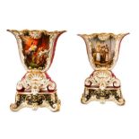 A PAIR OF 19TH CENTURY FRENCH JACOB PETIT STYLE PORCELAIN VASES DEPICTING BIBLICAL SCENES
