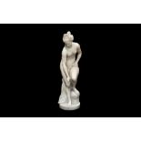 AFTER CHRISTOPHE-GABRIEL ALLEGRAIN (FRENCH, 1710-1795): A 19TH CENTURY ALABASTER FIGURE OF VENUS