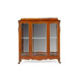 LOUIS XV STYLE KINGWOOD MARBLE TOP DISPLAY CABINET LATE 19TH CENTURY