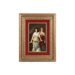 A FINE AND LARGE LATE 19TH CENTURY K.P.M. PORCELAIN PLAQUE DEPICTING JUDITH