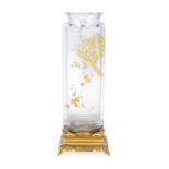 GILT BRONZE MOUNTED BACCARAT 'JAPONISME' GLASS VASE LATE 19TH CENTURY
