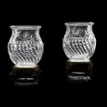 PAIR OF GILT BRONZE MOUNTED BACCARAT 'JAPONISME' GLASS VASES LATE 19TH CENTURY