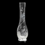 BACCARAT 'JAPONISME' ENGRAVED-GLASS BOTTLE VASE, RETAILED BY GEORGES ROUARD, PARIS 20TH CENTURY