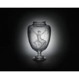 BACCARAT INTAGLIO ENGRAVED ROCK CRYSTAL VASE LATE 19TH CENTURY