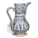 A large Kütahya moulded pottery ewer, Turkey, 18th century