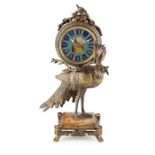 ATTRIBUTED TO L'ESCALIER DE CRISTAL, PARIS: A FINE LATE 19TH CENTURY FRENCH PEACOCK CLOCK