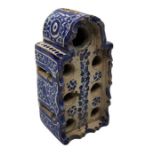 Spanish Inkwell In Shape Of Tower With Round & Oval Openings On Each Side