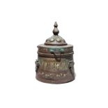 Islamic Bronze & Silver Inlay Jewellery Box