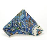 Islamic Iznik pottery tile fragment