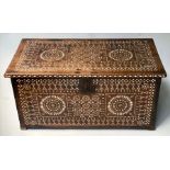 18TH CENTURY INDO PORTGUESE MICROMOSAIC INLAID TABLE CABINET TRUNK