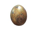 19th Century Indian Ostrich Egg Painted With Scenes Mecca Gold Gilt
