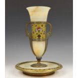 19th Century Syrian/Iran Onyx & Enamel Vase