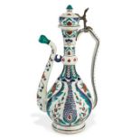 19th Century Iznik Style French Ewer & Cover Probably Samson