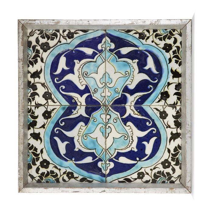 Ottoman Ceramic Glazed Tiles In Cobalt Blue