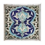 Ottoman Ceramic Glazed Tiles In Cobalt Blue