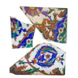 18th/19th Century Ottoman Iznik Possibly Kuthaya Tile Fragments