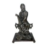Chinese Bronze Figure Of Louhan Late Ming