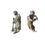Rare Chinese Bronze Miniature Scroll Weights Figures 17th/18th Century