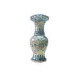 CHINESE IMPRESSIVE LARGE YEN YEN VASE QING PERIOD HEAVILY DECORATED