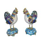 PAIR OF CHINESE CLOSIONNE HENS LATE 19TH CENTURY, QING PERIOD