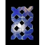 12th Century Kashan Lajward Star Tile Lapis Coloured