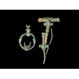 CELTIC BRONZE ORNAMENTAL HOOKS