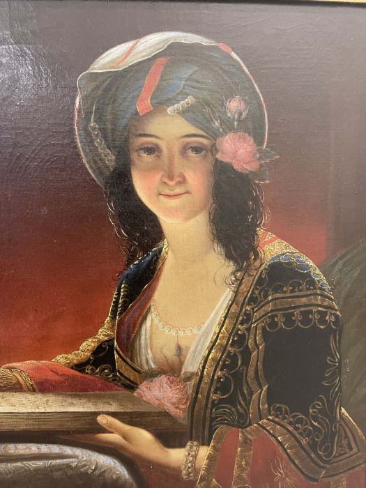 AFTER FRIEDRICH VON AMERLING (GERMAN, 1803-1887): A 19TH CENTURY OIL ON CANVAS OF AN OTTOMAN LADY - Image 4 of 6