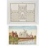 TWO INDIAN COMPANY SCHOOL PAINTINGS OF THE TAJ MAHAL