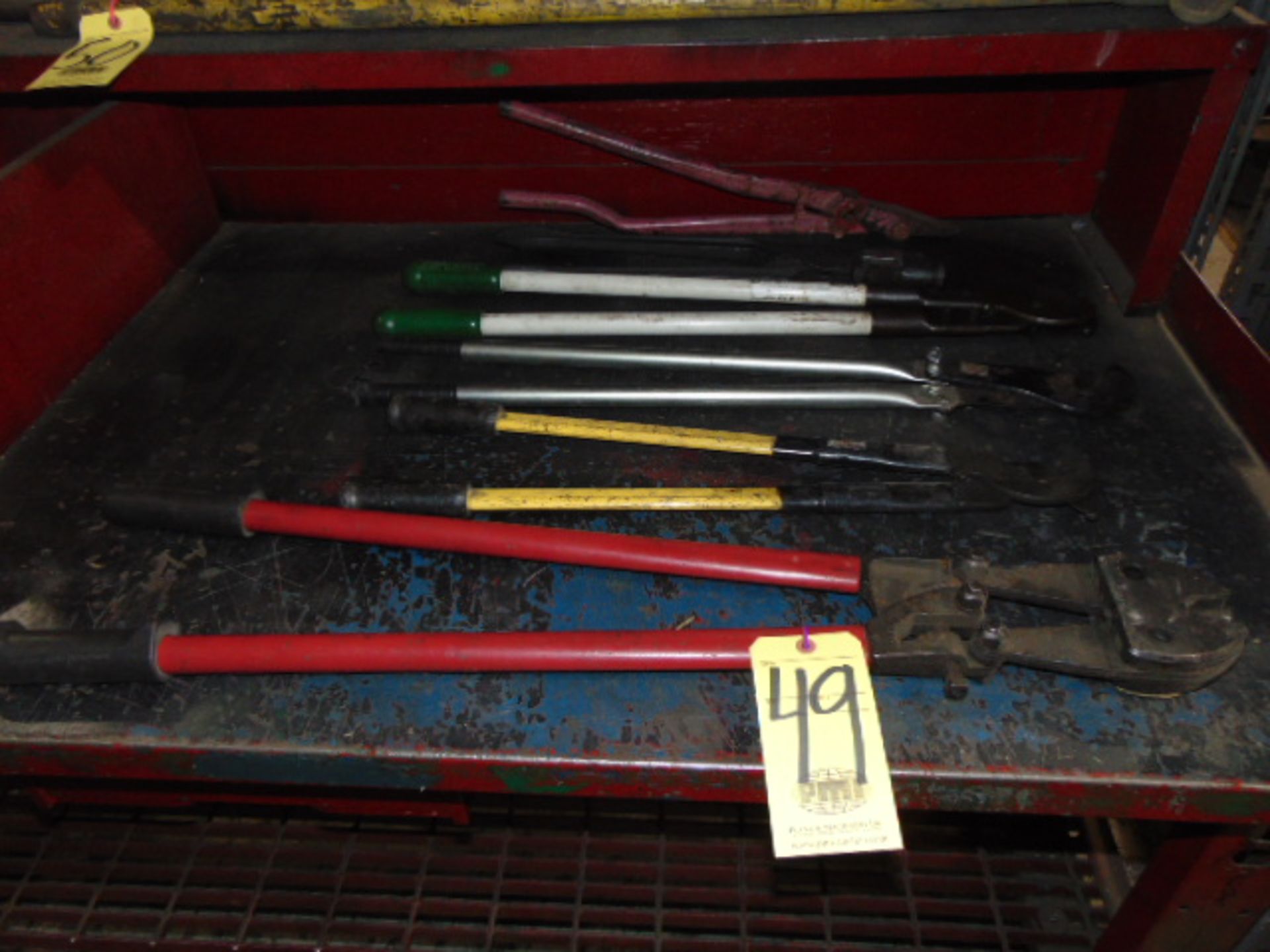 LOT OF CUTTERS (6), assorted (on one bench)