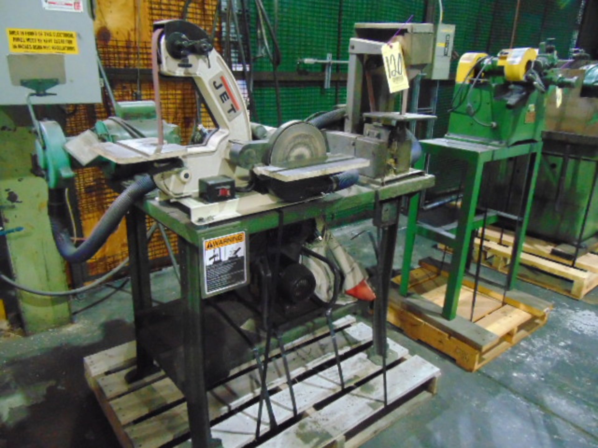 LOT CONSISTING OF: Jet 1" belt sander, single end bench grinder, 1" belt sander, dust collector &