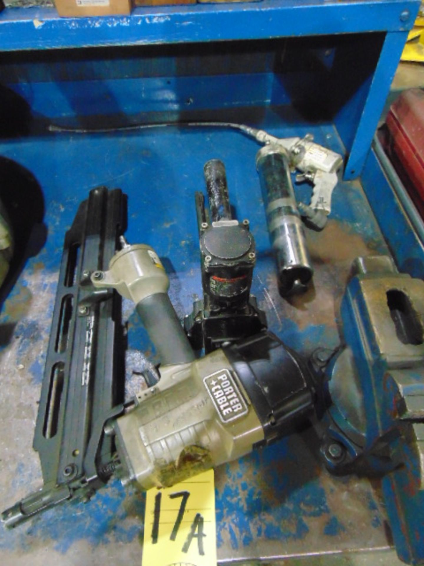 LOT CONSISTING OF: pneumatic nail gun, box stapler & grease gun