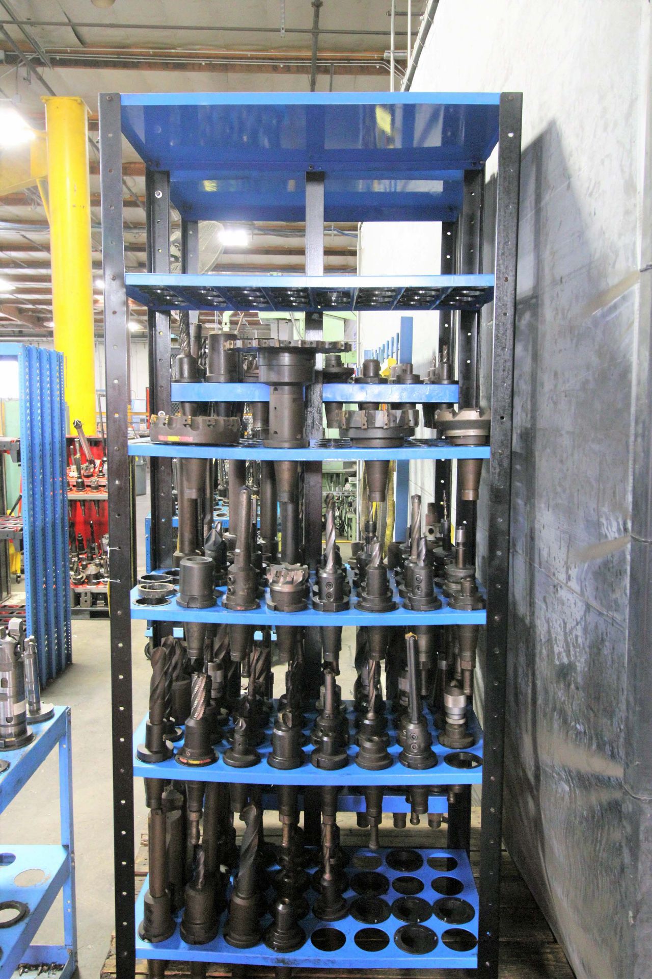 TOOLING RACK, 18" x 36" x 84", w/ #50 NMTB tool holders,(approx. 93)