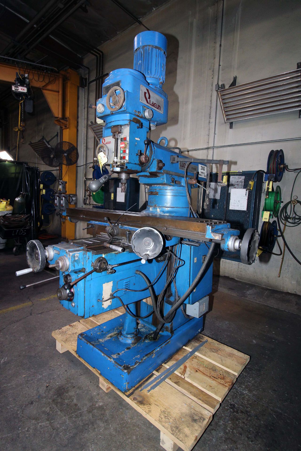 VERTICAL TURRET MILL, LAGUN MDL. FTV-510 POWER KNEE, 11” x 58” table, variable spd. head, pwr. - Image 2 of 9