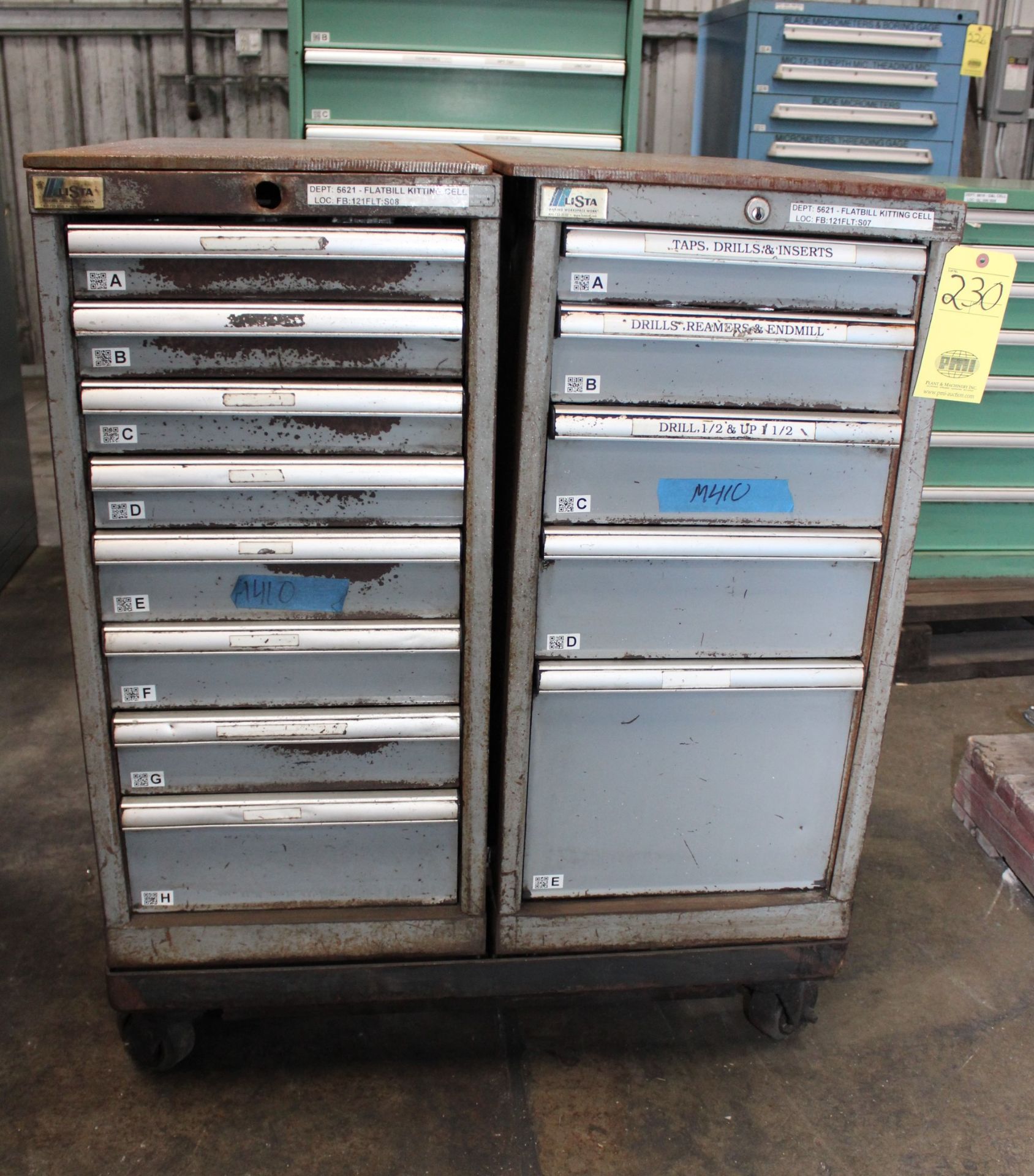 LOT OF CABINETS (2), (1) Lista, 5-drawer, 17" x 29" x 34" & (1) 8-drawer, 17" x 29" x 34"