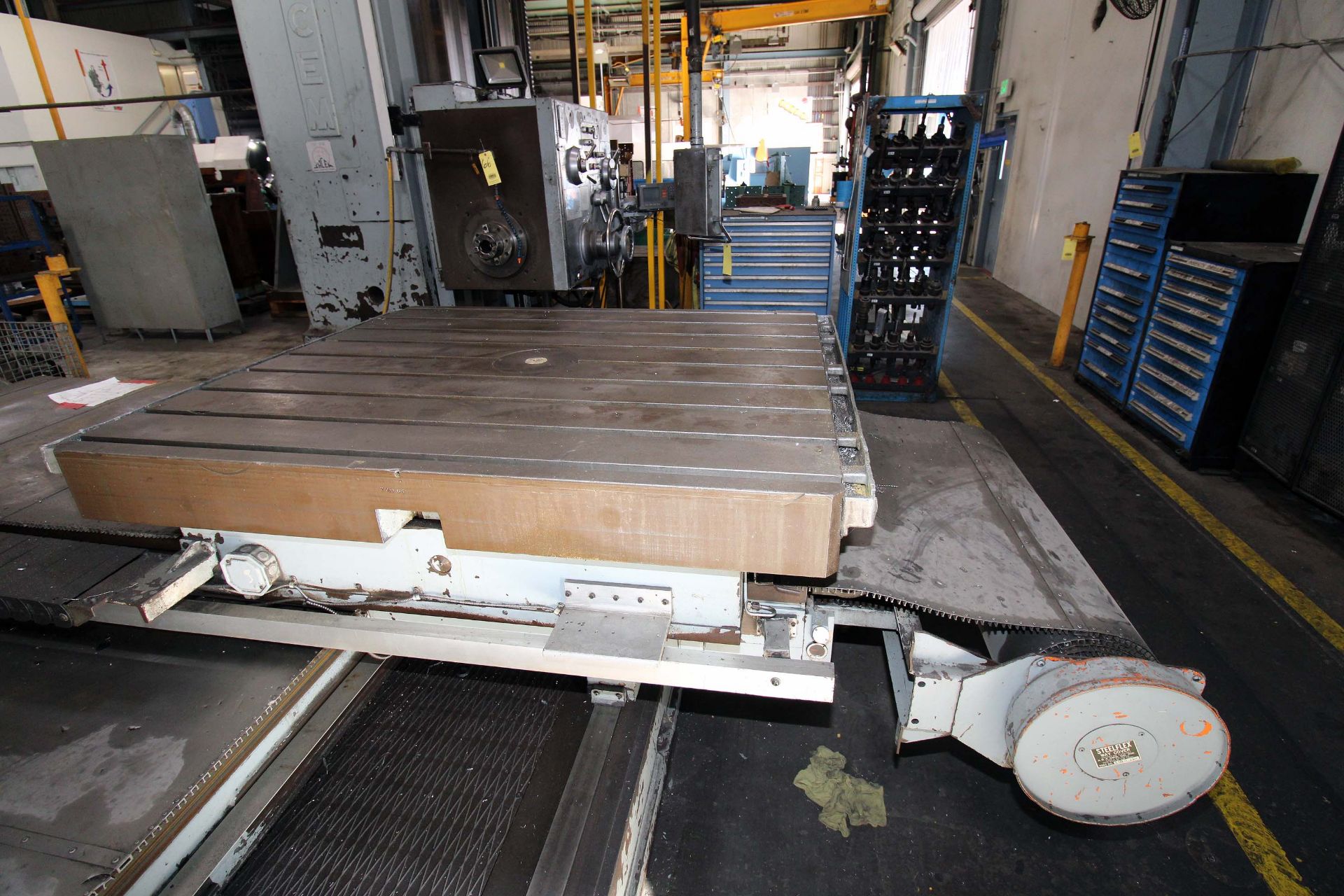 TABLE TYPE HORIZONTAL BORING MILL, SACEM HERCULES MDL. MST130, new 1980, 55” x 63-3/4” built-in - Image 3 of 10