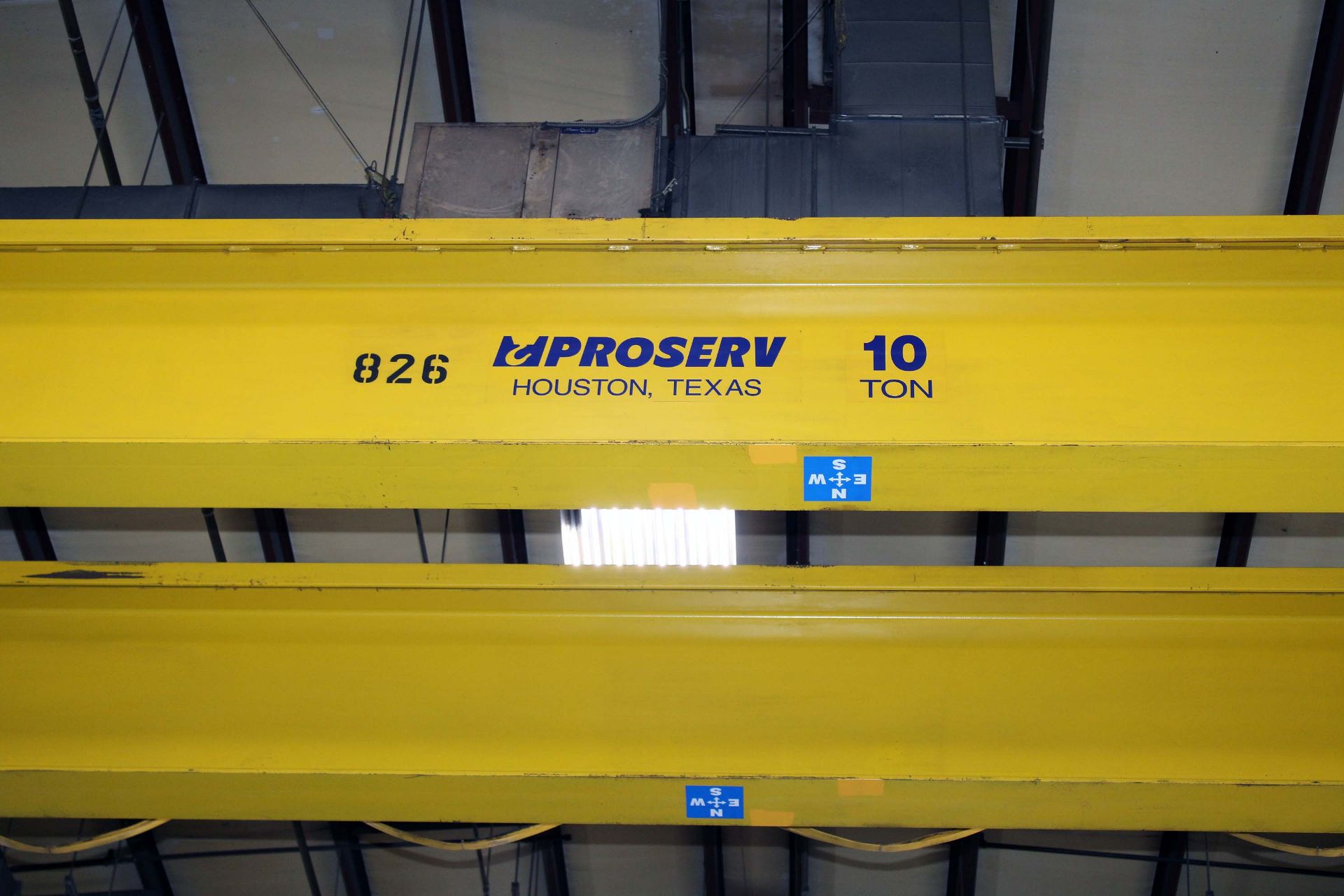 OVERHEAD BRIDGE CRANE, PROSERV 10 T. X APPROX. 70’ SPAN, top running, dbl. girder, I-beam - Image 4 of 5