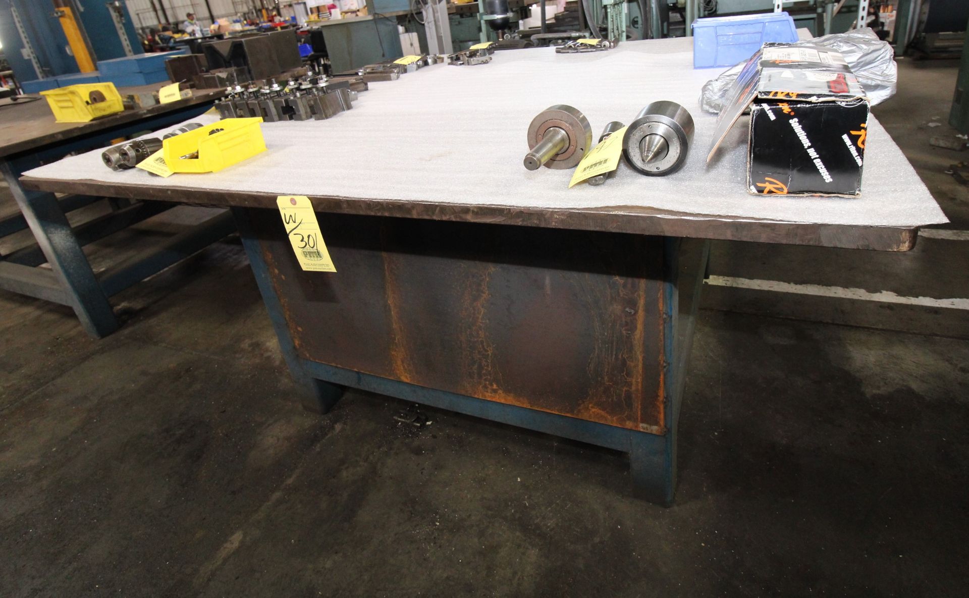 LOT OF STEEL TABLES (2): (1) 72" x 72" x 39", (1) 72" x 72" x 37" - Image 2 of 2